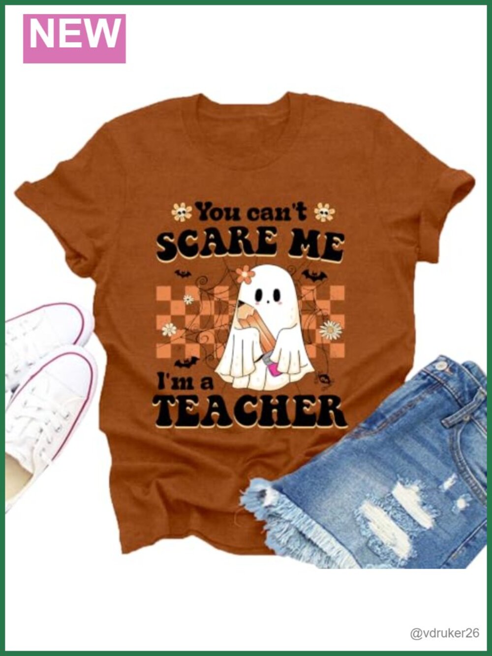 Spooky Teacher Halloween Graphic Tee Soft Blend Short Sleeve